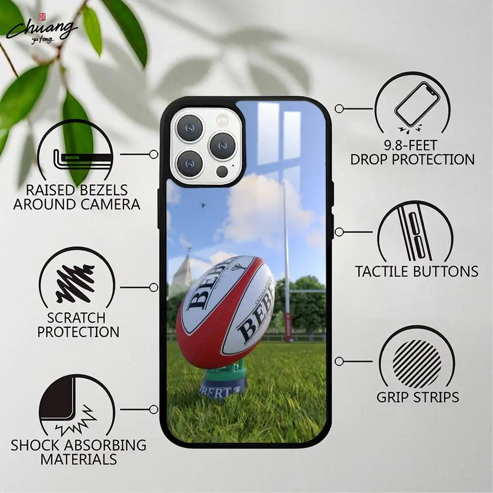 Rugby Sport iPhone Case Frosted Mirror Cover 11–16 Pro Max iPhone Phone Case Axl
