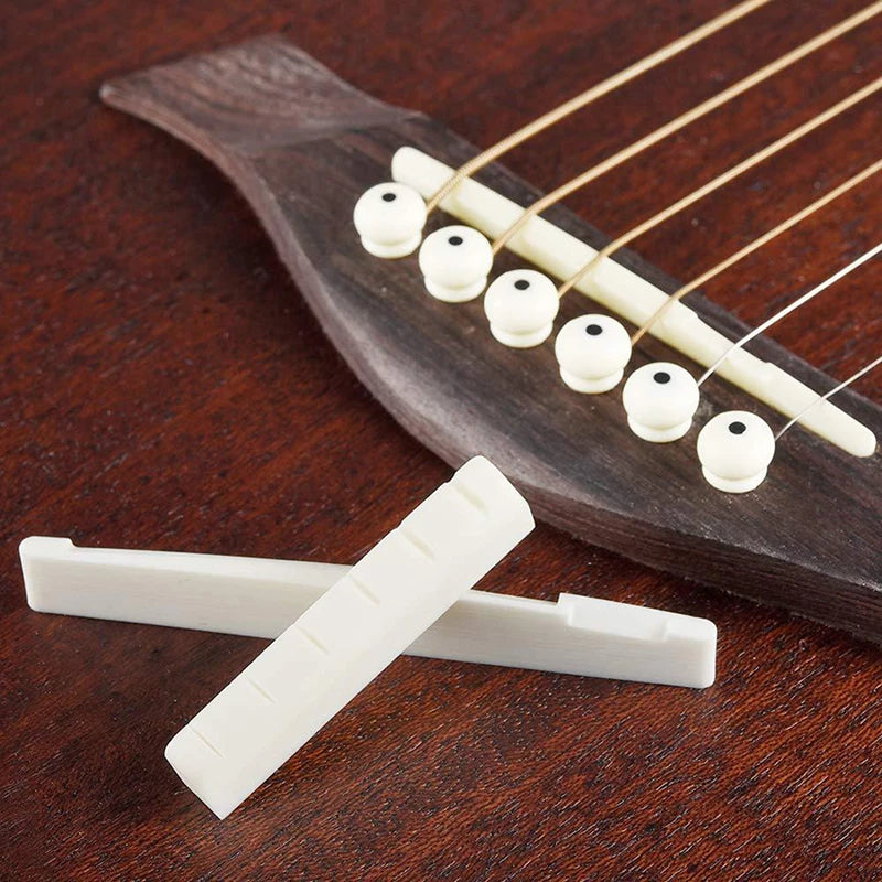 Acoustic Guitar Bridge Pins & Nut Set – Ivory ABS Replacement Guitar Bridge Pins Set Axl