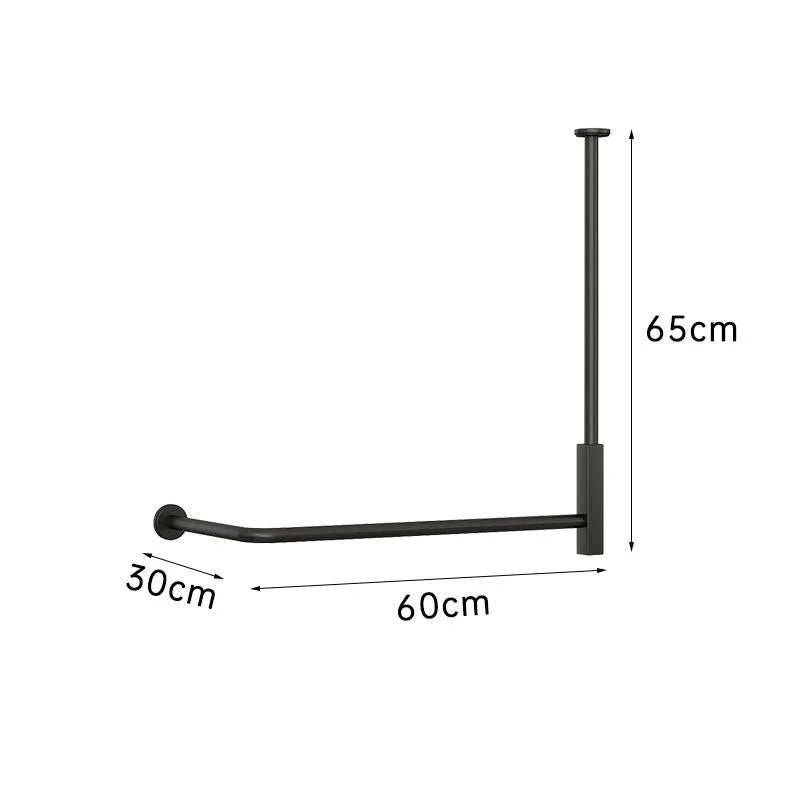 Black Stainless Steel Wall-Mounted Towel Rack – Single Bar Bathroom Towel Rack Axl Black Length 60cm