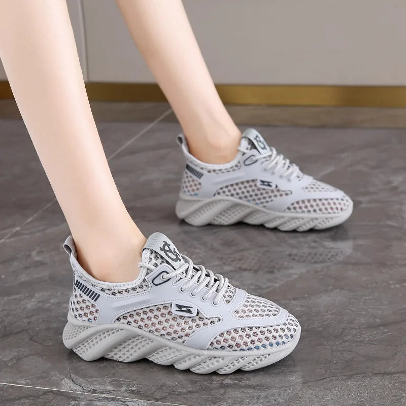 Women's Mesh Breathable Sneakers – Lightweight Walking Shoes Women's Sneakers Axl Gray 39