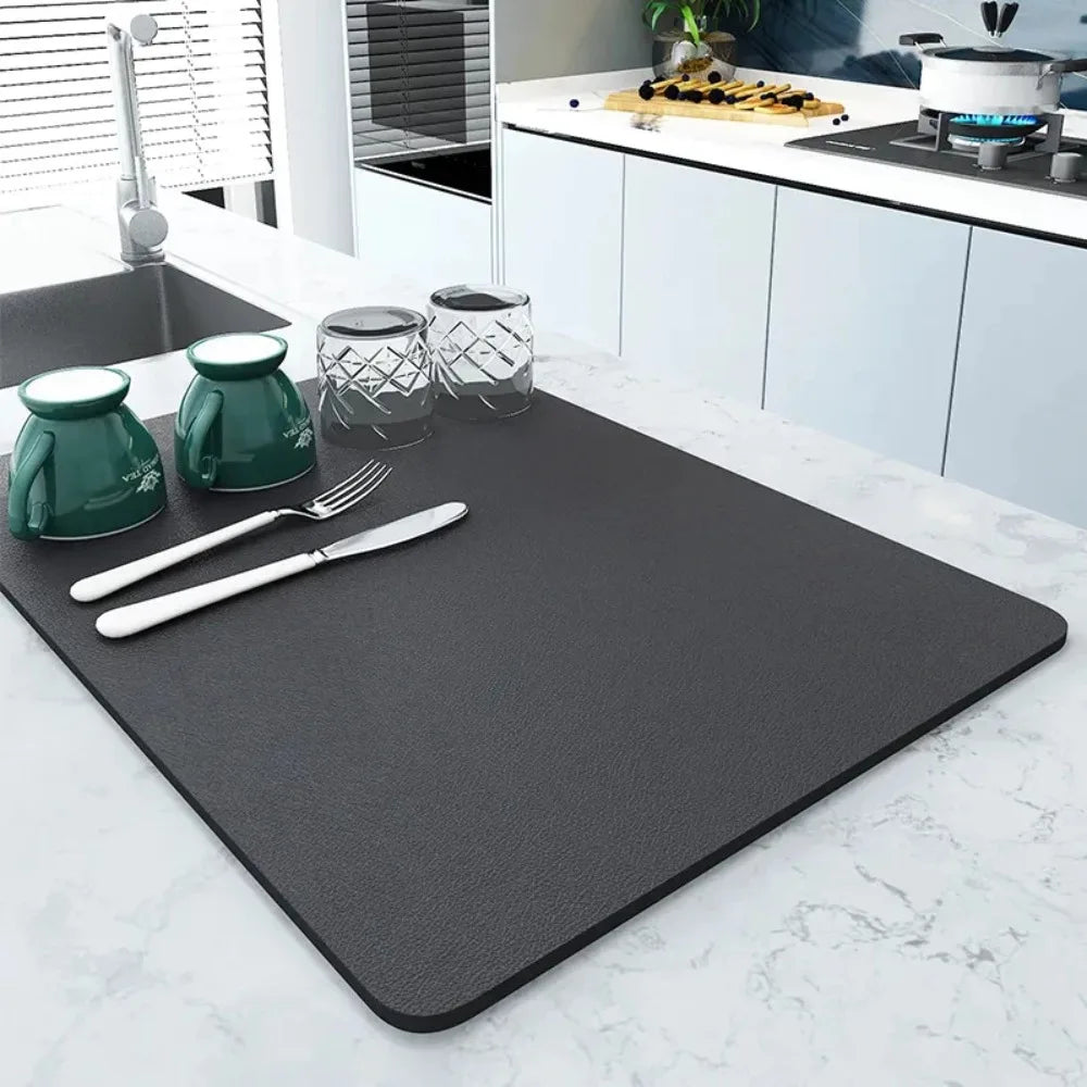 Absorbent Dish Drying Mat – Non-Slip Kitchen Counter Mat S/M/L Dish Drying Mat Axl