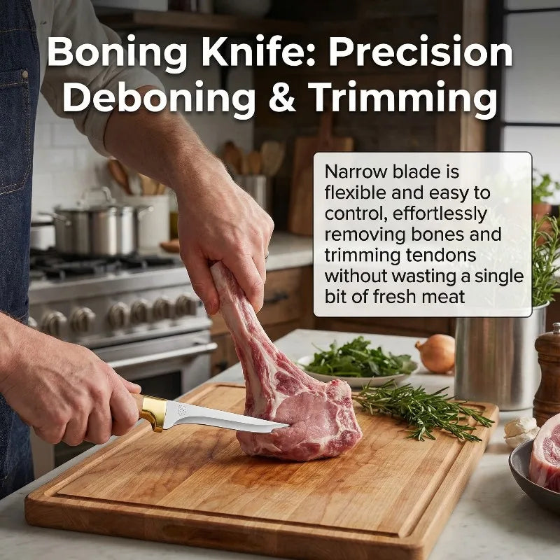 3-Piece Butcher Knife Set – Boning, Splitting & Utility Knives Butcher Knife Set Axl