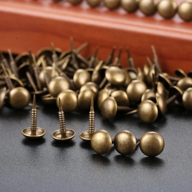 100Pcs Antique Bronze Upholstery Nails Tack Studs 8x15mm – Furniture Upholstery Tack Nails Axl