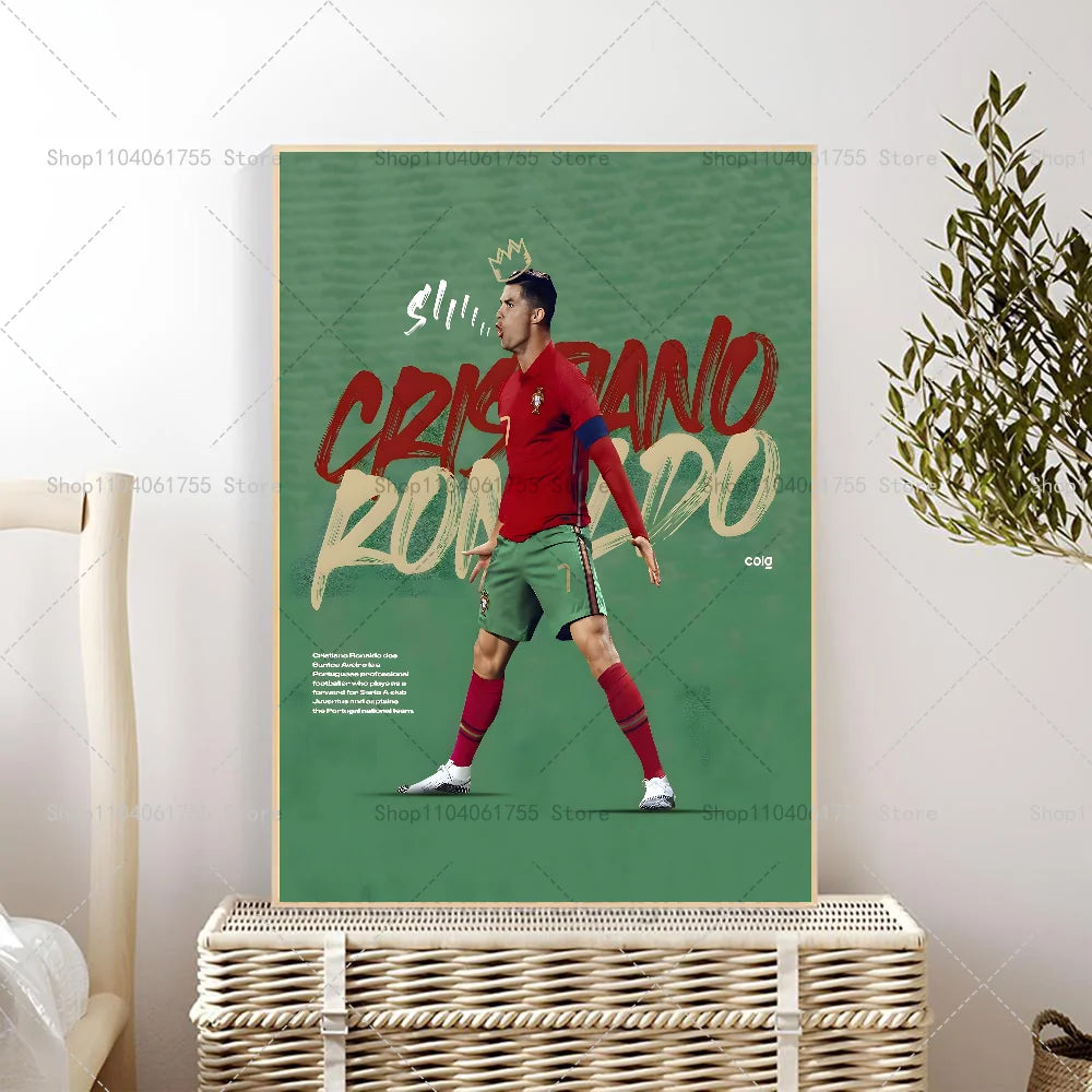 Cristiano Ronaldo Wall Poster – Self-Adhesive Waterproof Sticker Wall Art Poster Axl z9 50x70cm No Frame