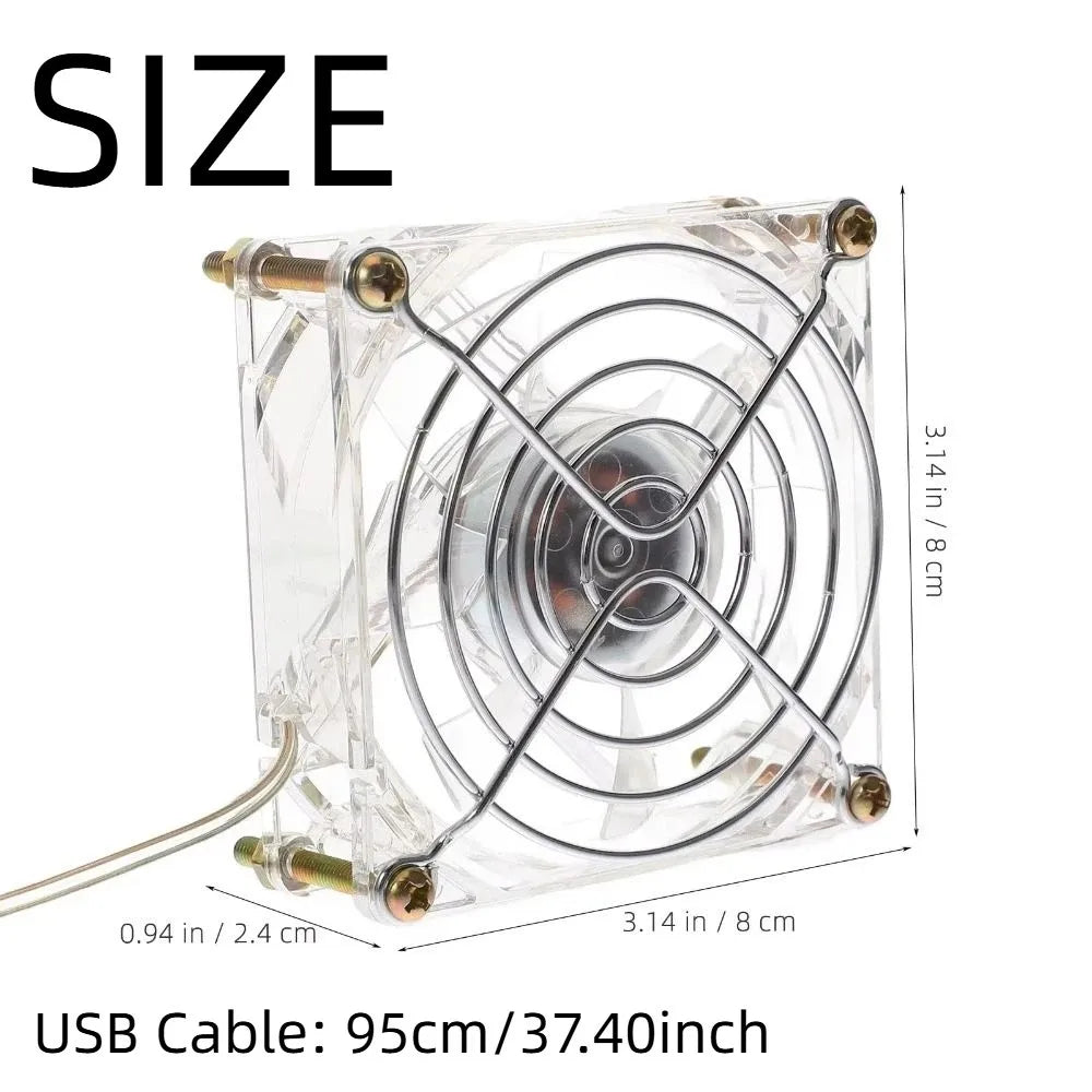 USB Pet Cage Cooling Fan – Clear Acrylic Mini Fan for Pets Pet Cage Fan Axl