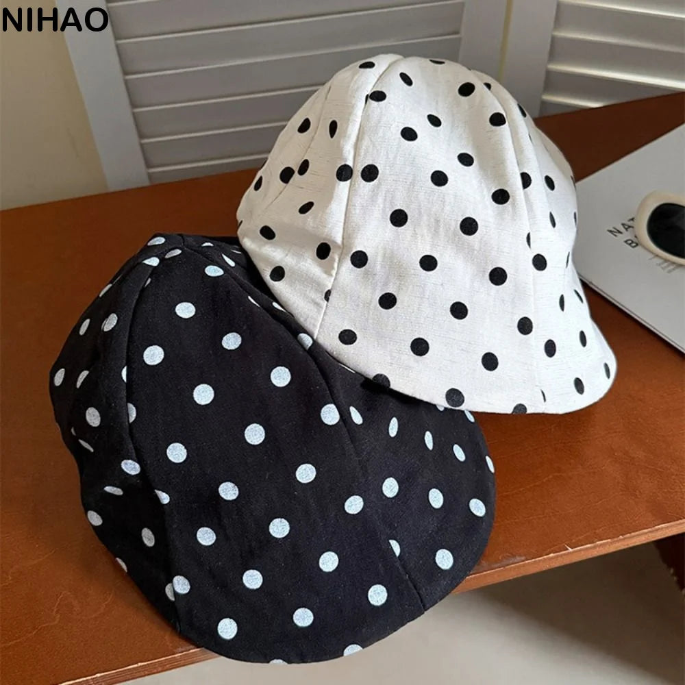Retro Y2K Polka Dot Beret – Korean Style Newsboy Cap Women's Beret Hat Axl