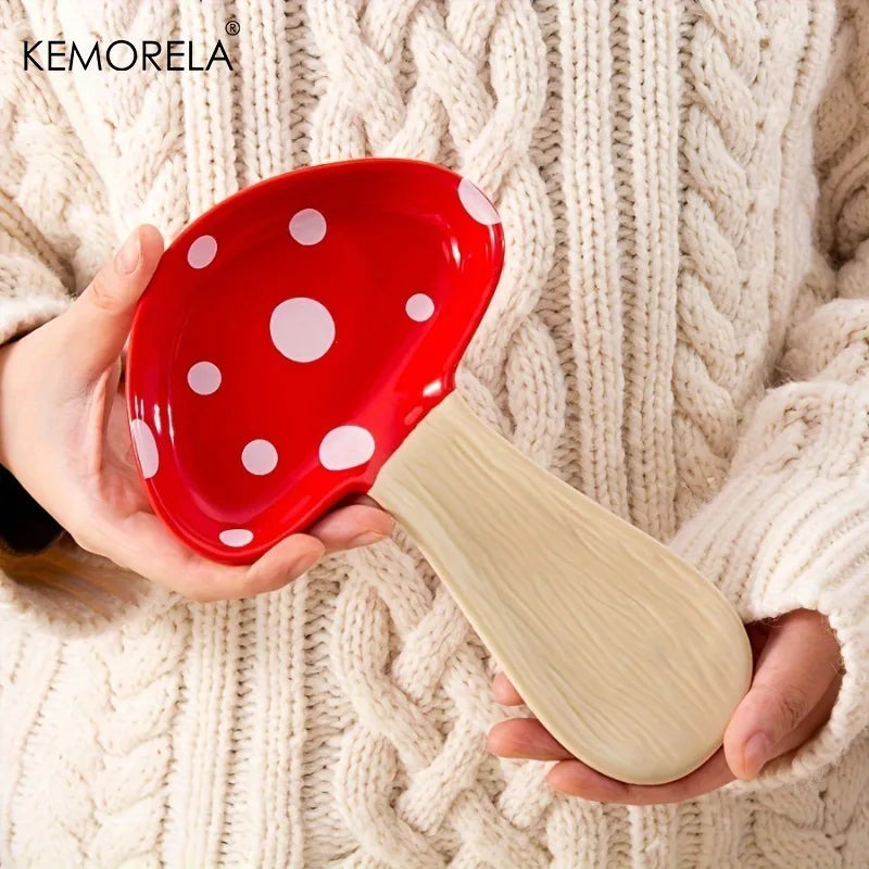 KEMORELA Ceramic Mushroom Spoon Rest – Kitchen Gift Ceramic Spoon Rest Axl