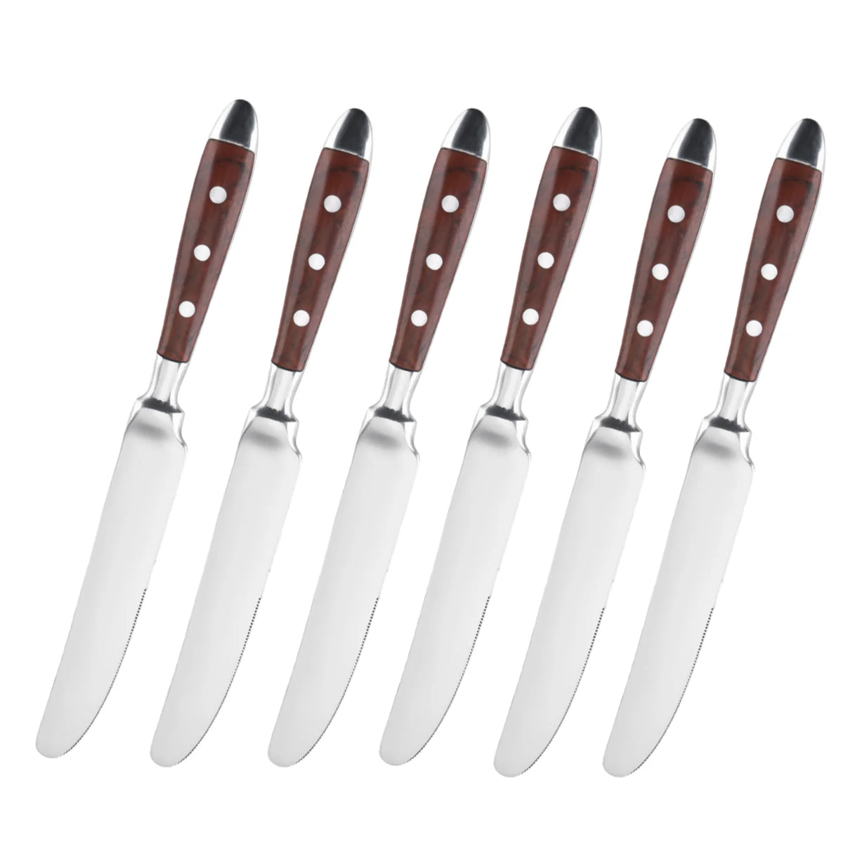 YRIDEFE 6-Piece Stainless Steel Cutlery Set – Knife Fork Spoon Cutlery Set Axl 6PCS B