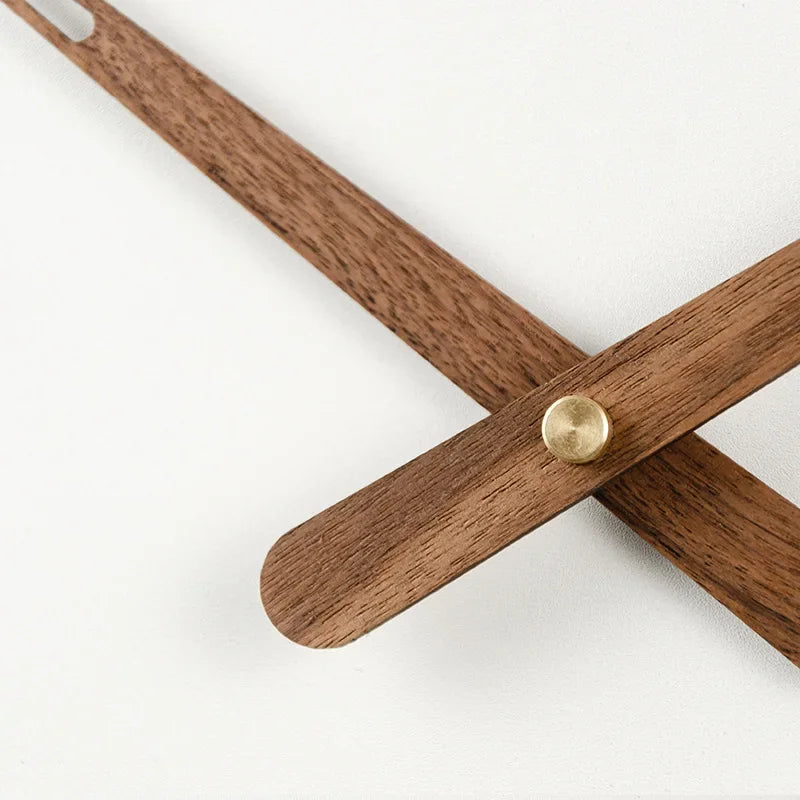 Black Walnut Wood DIY Wall Clock Hands & Brass Large Torque Movement Wall Clock Kit Axl