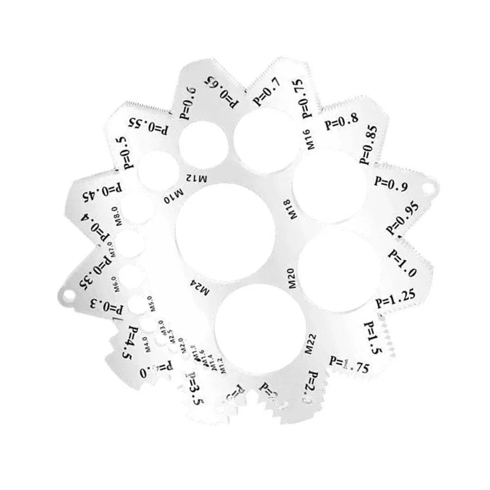 90-Tooth Thread Pitch & Diameter Gauge – Stainless Steel Thread Pitch Gauge Axl