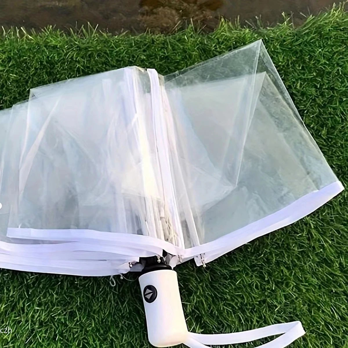 Korean Transparent Folding Umbrella – Auto Open & Close Folding Umbrella Axl