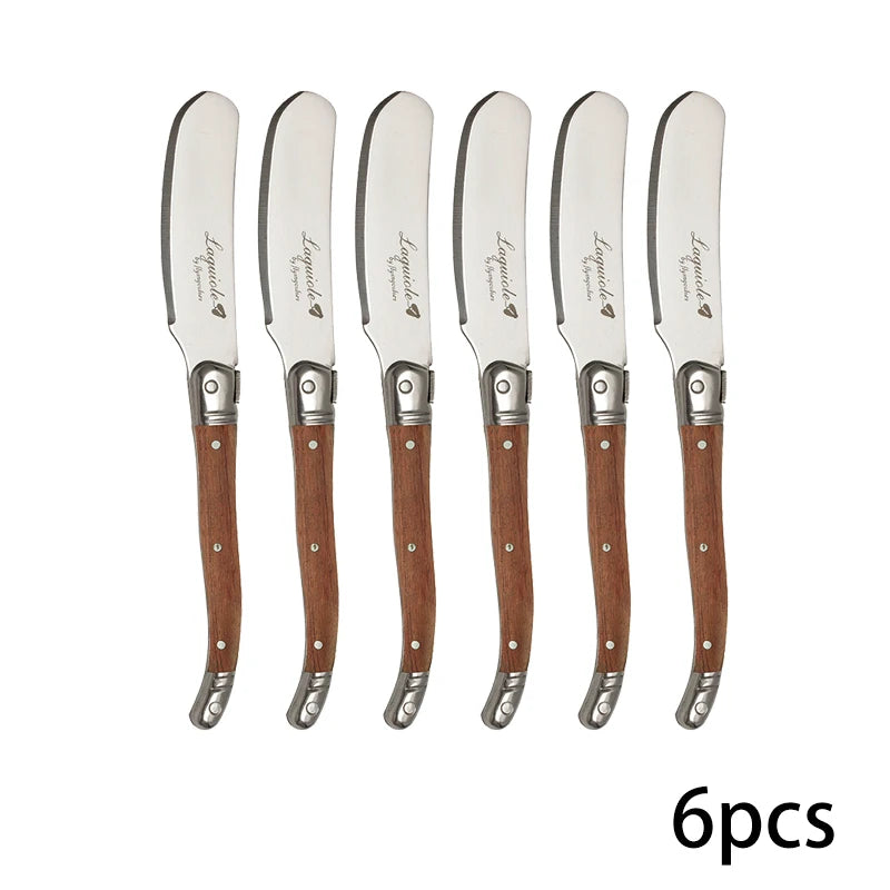 Laguiole Rainbow Butter & Cheese Spreader Knives – 4-Piece Set Cheese Spreader Set Axl 6pcs wood