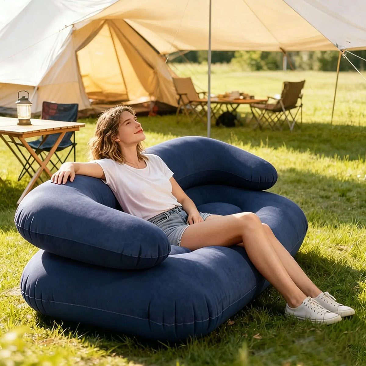 Portable Inflatable Sofa Chair – Double Seat with Armrests Inflatable Sofa Chair Axl