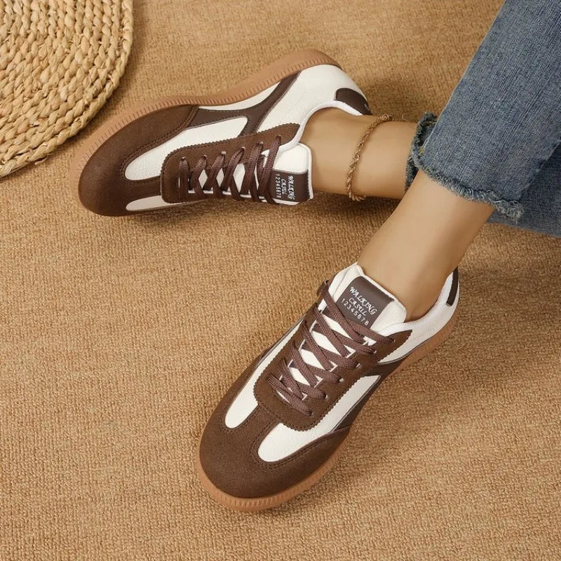 VKJF Women's Breathable Lace-Up Casual Sneakers | Fashion Shoes Women's Casual Sneakers Axl Brown 37