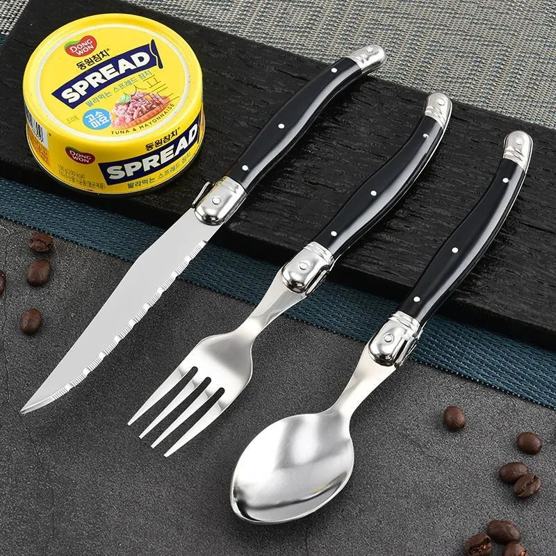 Laguiole Stainless Steel Cutlery Set – Knives, Forks & Spoons Flatware Cutlery Set Axl