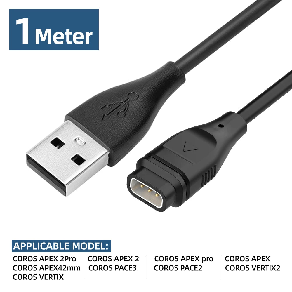 USB Charging Cable for Coros Pace 2/3/4 Vertix & Vertix 2 Smartwatch Charging Cable Axl B