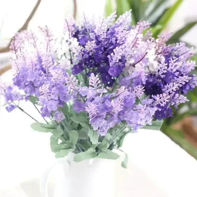 Artificial Lavender Bouquet – Silk Fake Flowers for Home & Wedding Artificial Flower Bouquet Axl