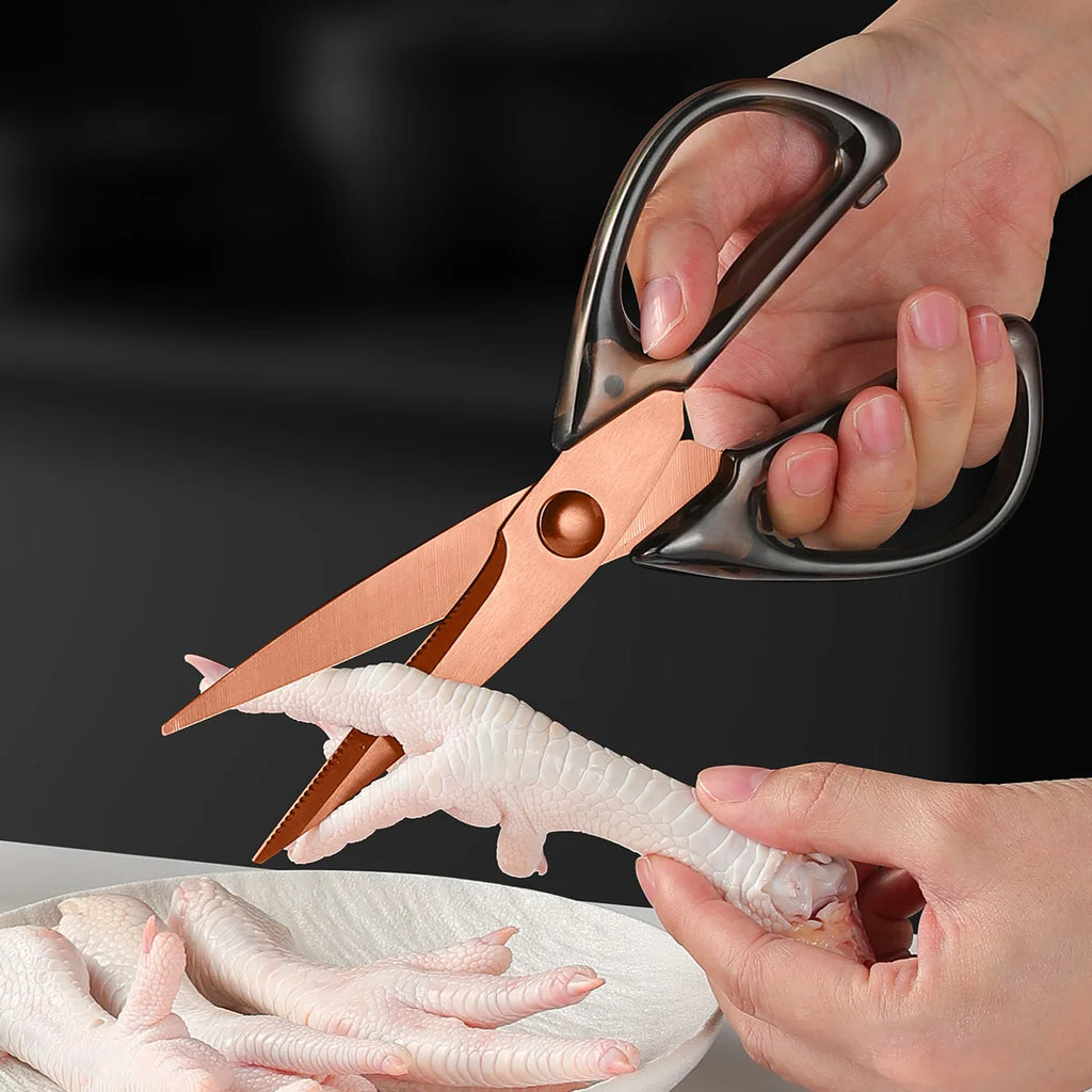 Stainless Steel Kitchen Scissors – Meat, Poultry & BBQ Shears Kitchen Shears Axl