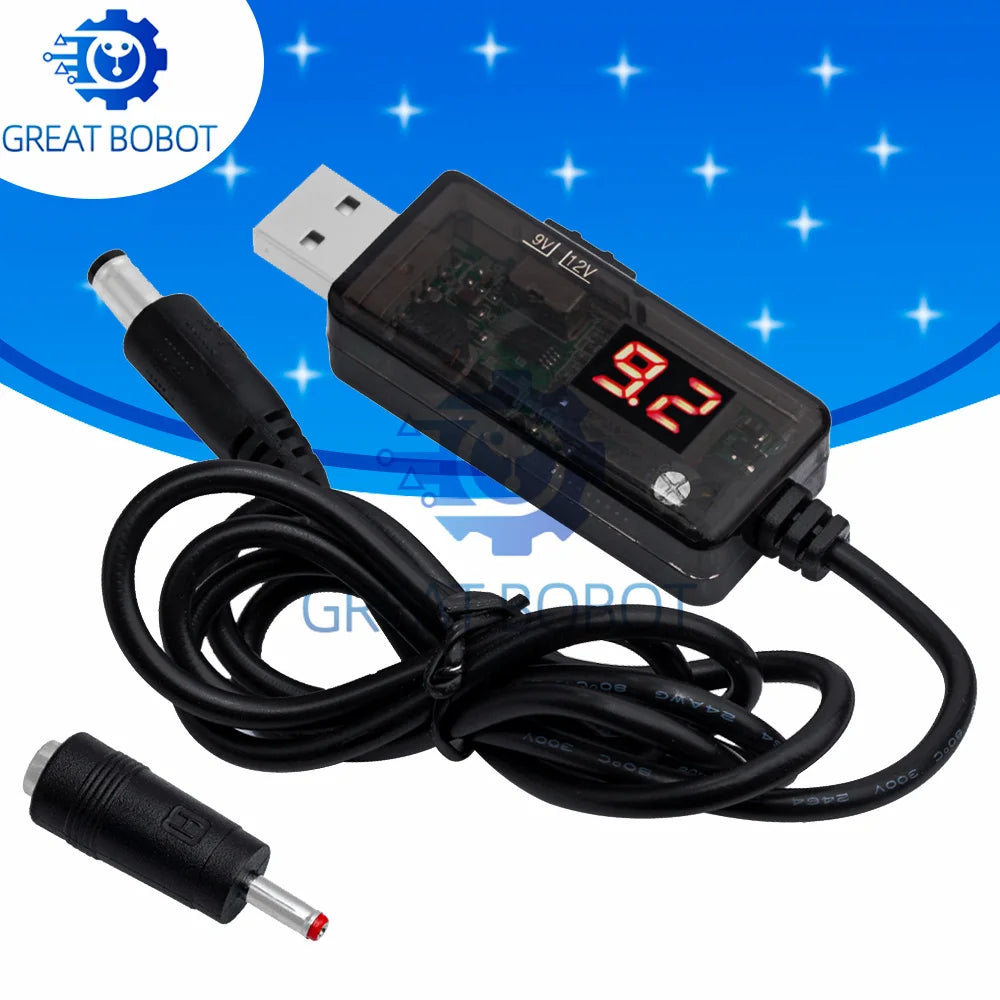 USB Boost Converter 5V to 9V/12V Step-Up Cable + 3.5×1.35mm USB Voltage Converter Axl Default Title