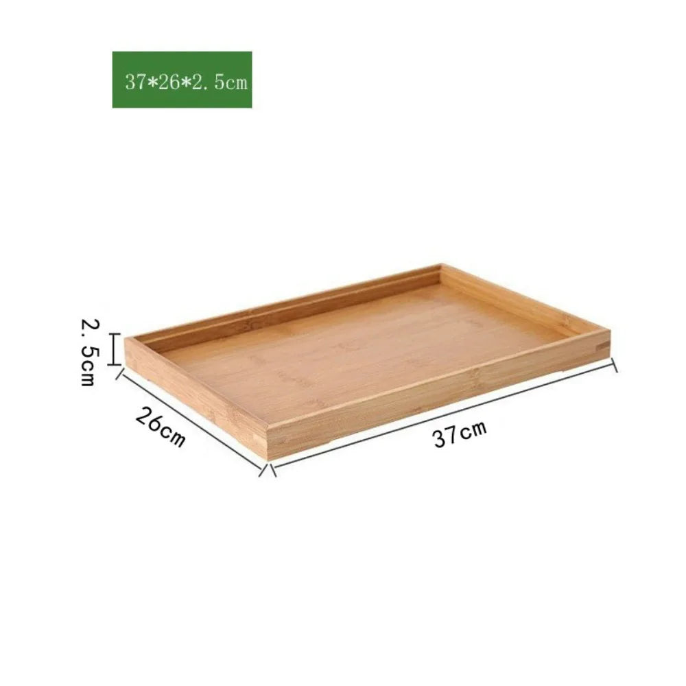 Retro Bamboo Storage Tray Organizer – Coffee Table & Tea Tray Bamboo Serving Tray Axl 37-26-2.5cm