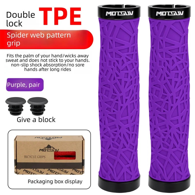 Axl TPE Dual Lock Bike Handlebar Grips – Anti-Slip MTB Bike Handlebar Grips Axl