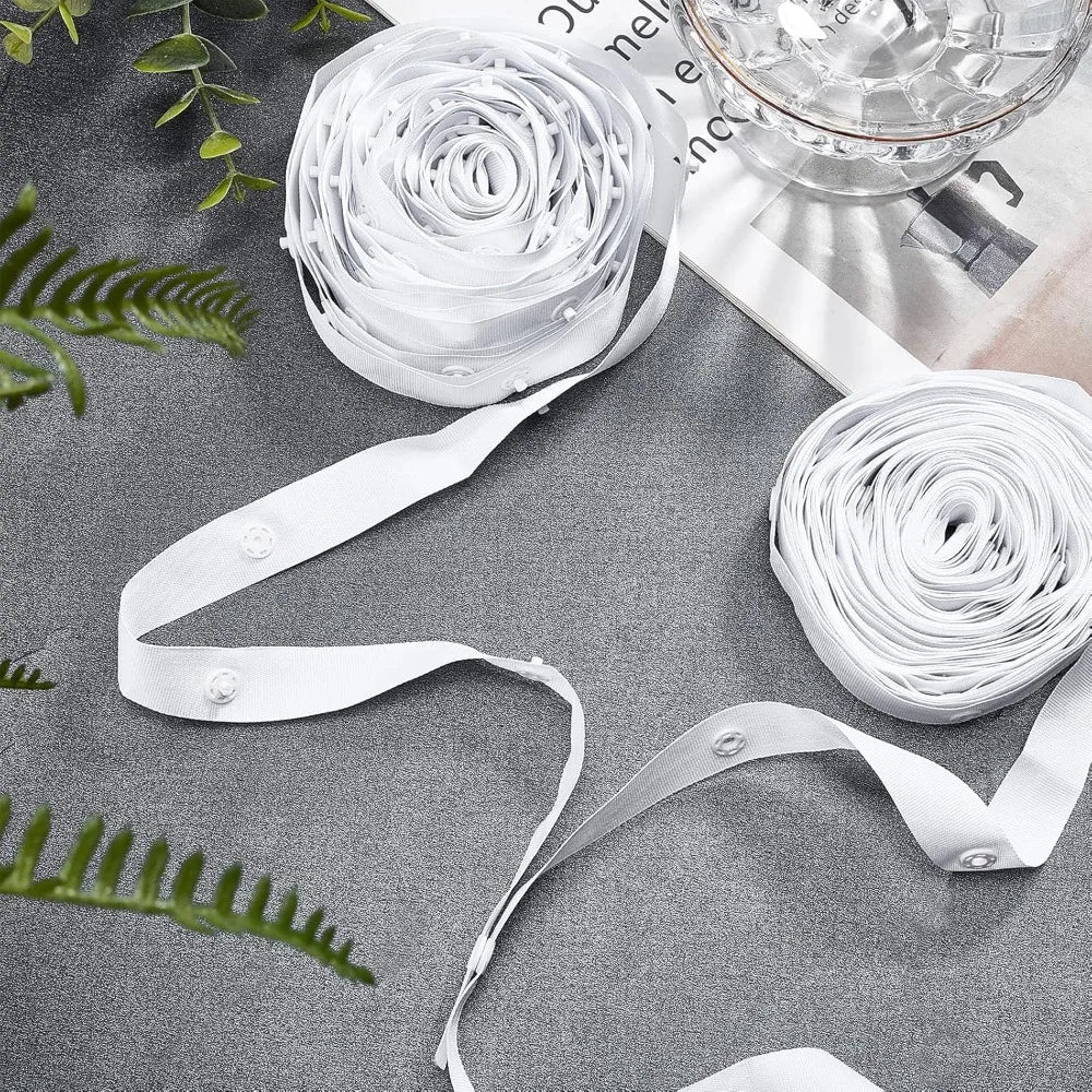 White Snap Button Tape 18mm 10 Yards – Polyester Ribbon Set Sewing Snap Tape Axl