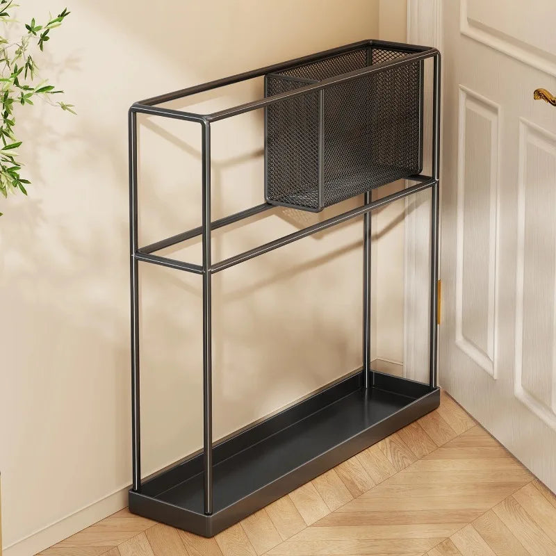 Modern Metal Umbrella Stand – Entryway & Balcony Storage Rack Umbrella Stand Axl Black