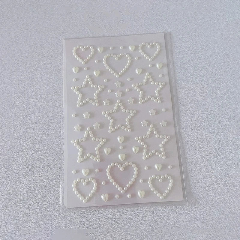 3D Star & Heart Rhinestone Stickers – Kids DIY Craft Gems Craft Sticker Sheet Axl White