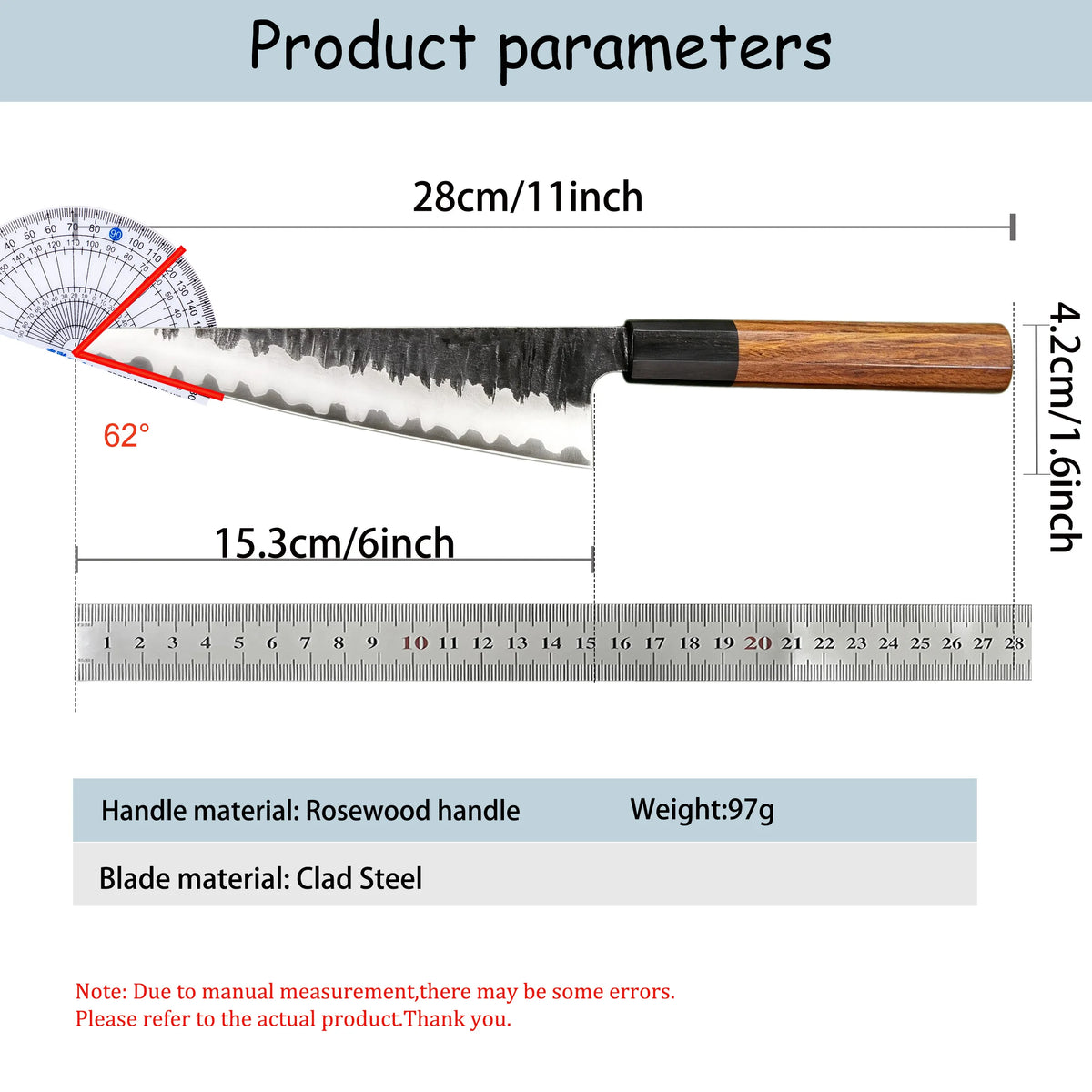 Japanese Kiritsuke Knife – Stainless Steel Chef Kitchen Knife Kitchen Chef Knife Axl