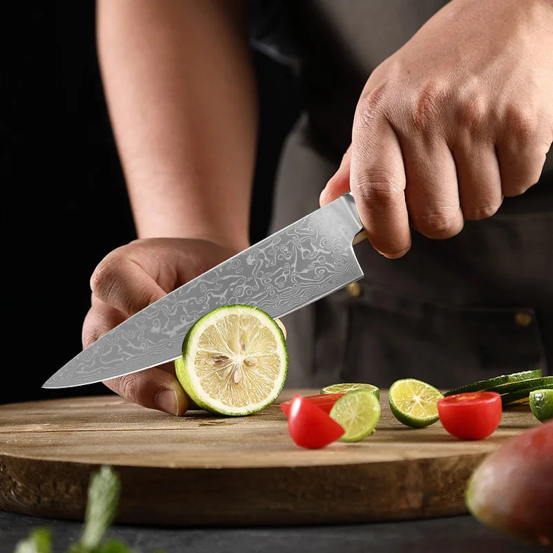 Damascus Steel Kitchen Knife – Japanese Boning Knife Damascus Kitchen Knife Axl