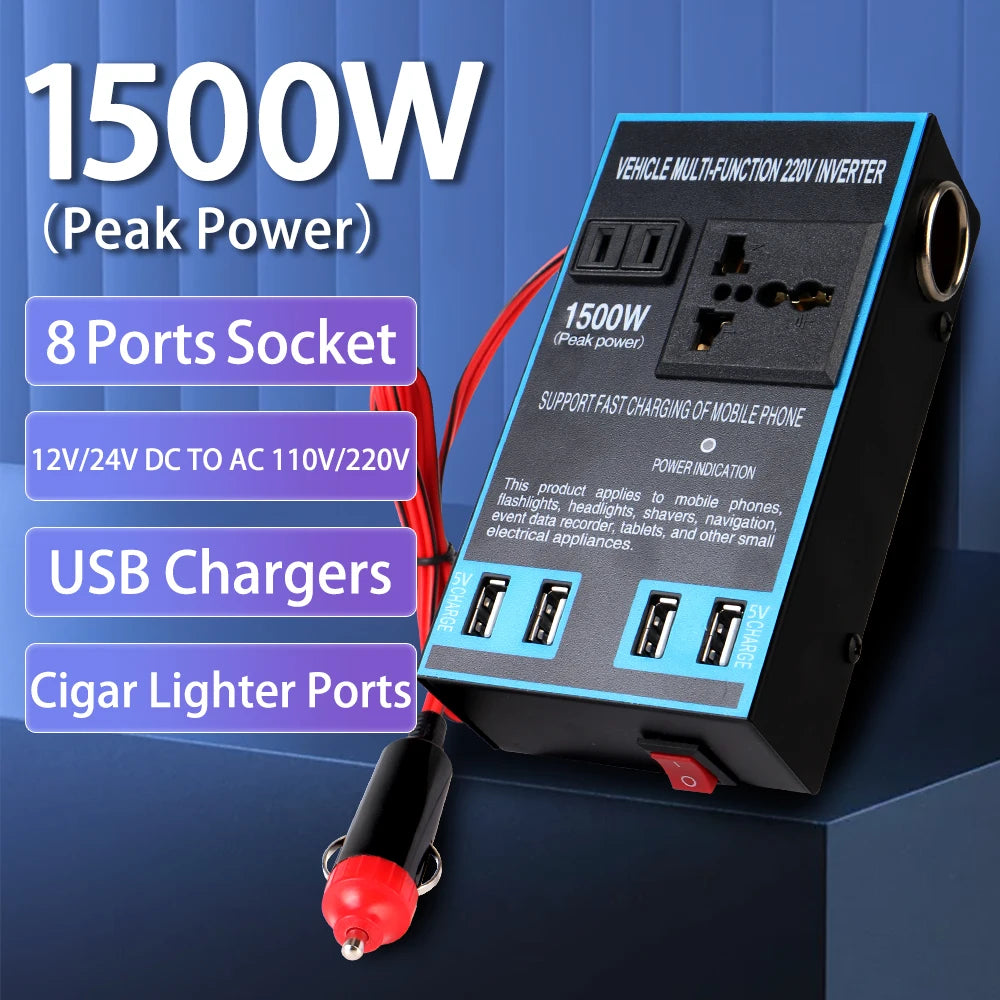 200W Car Power Inverter DC 12V/24V to AC 110V/220V + USB Car Power Inverter Axl