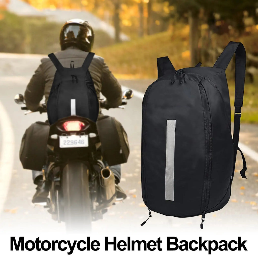 Motorcycle Helmet Backpack – Large Capacity Waterproof Nylon Bag Motorcycle Backpack Axl