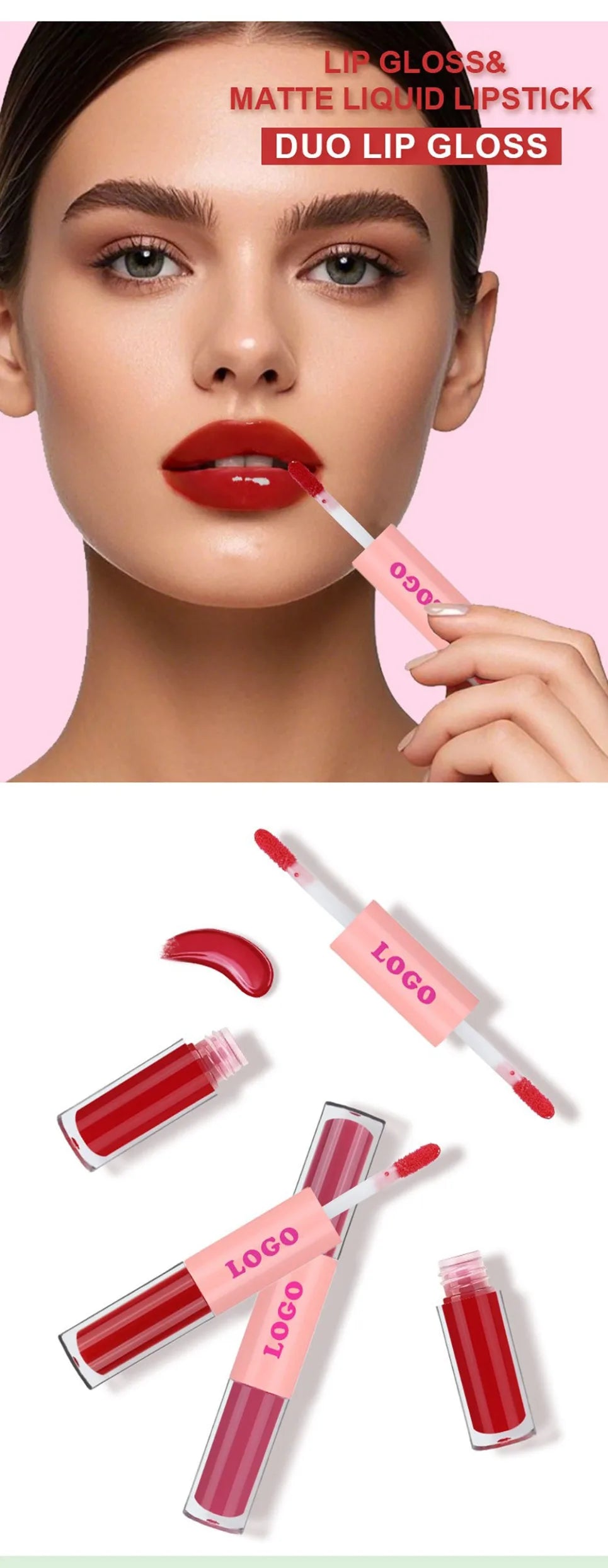 2-in-1 Mirror Lip Glaze & Matte Lipstick | Vegan Wholesale Liquid Lip Gloss Axl