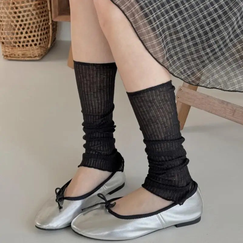 Women's Thin Breathable Mid-Tube Socks | Japanese Leg Warmers Women's Leg Warmers Axl
