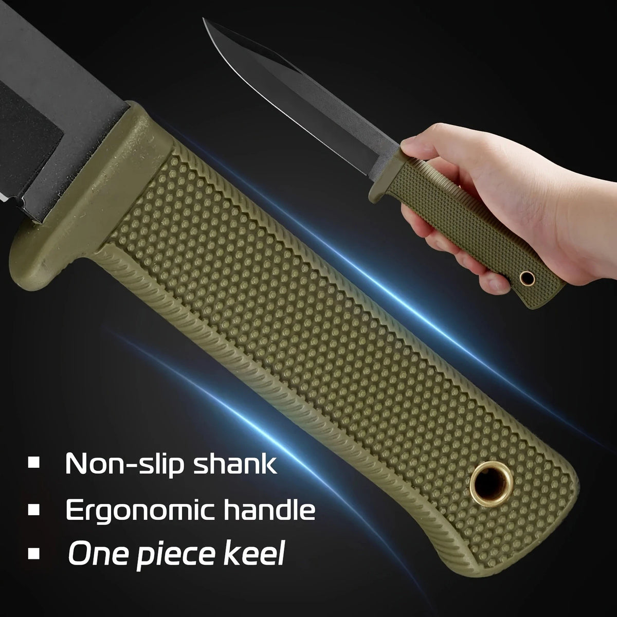 YRIDEFE Fixed-Blade Camping Knife | EDC Survival & Hunting Knife Fixed Blade Knife Axl