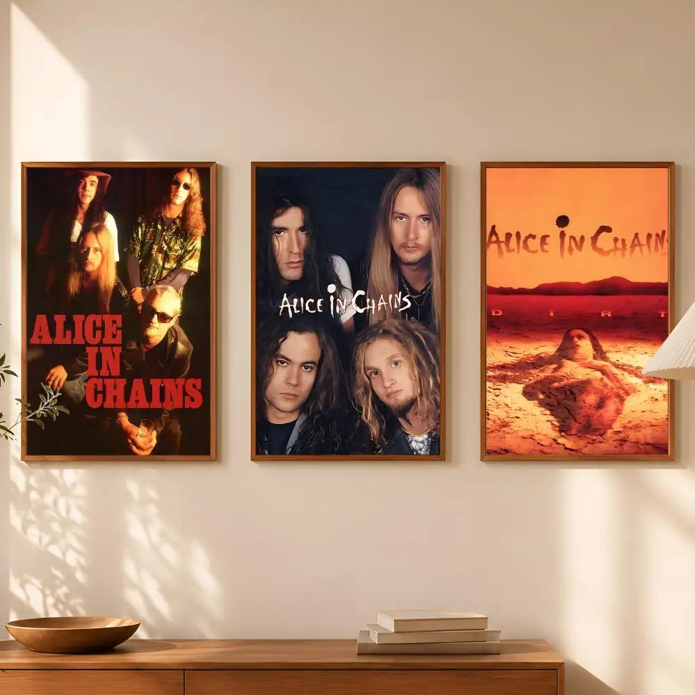 Alice in Chains Wall Poster – Self-Stick HD Waterproof Art Music Wall Poster Axl