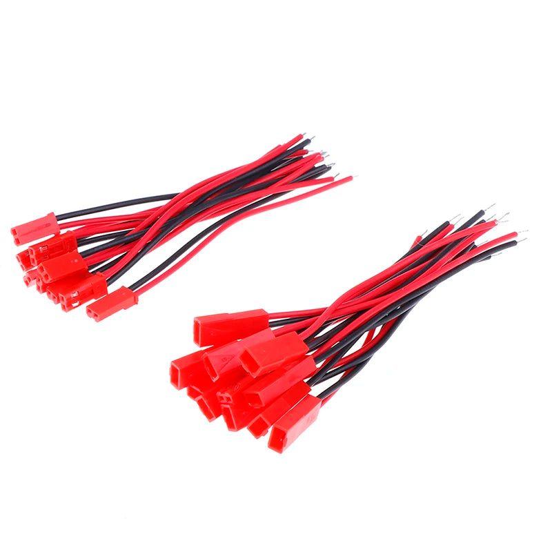10 Pairs JST 2-Pin Male Female Connector 22 AWG Wire for RC RC Wire Connector Axl