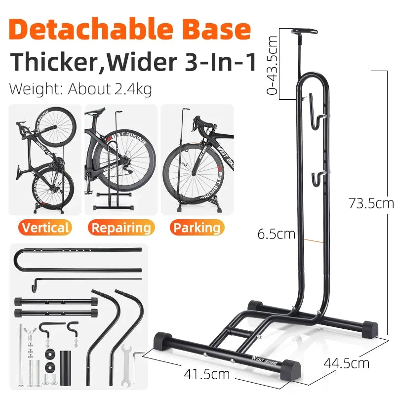 WEST BIKING 3-in-1 Bike Parking Stand – MTB & Road Repair Bike Parking Stand Axl 3 in 1