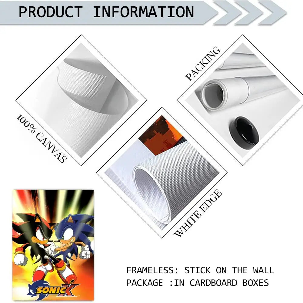 Anime Sonic Canvas Wall Art Poster – Unframed Home Decor Canvas Wall Art Axl