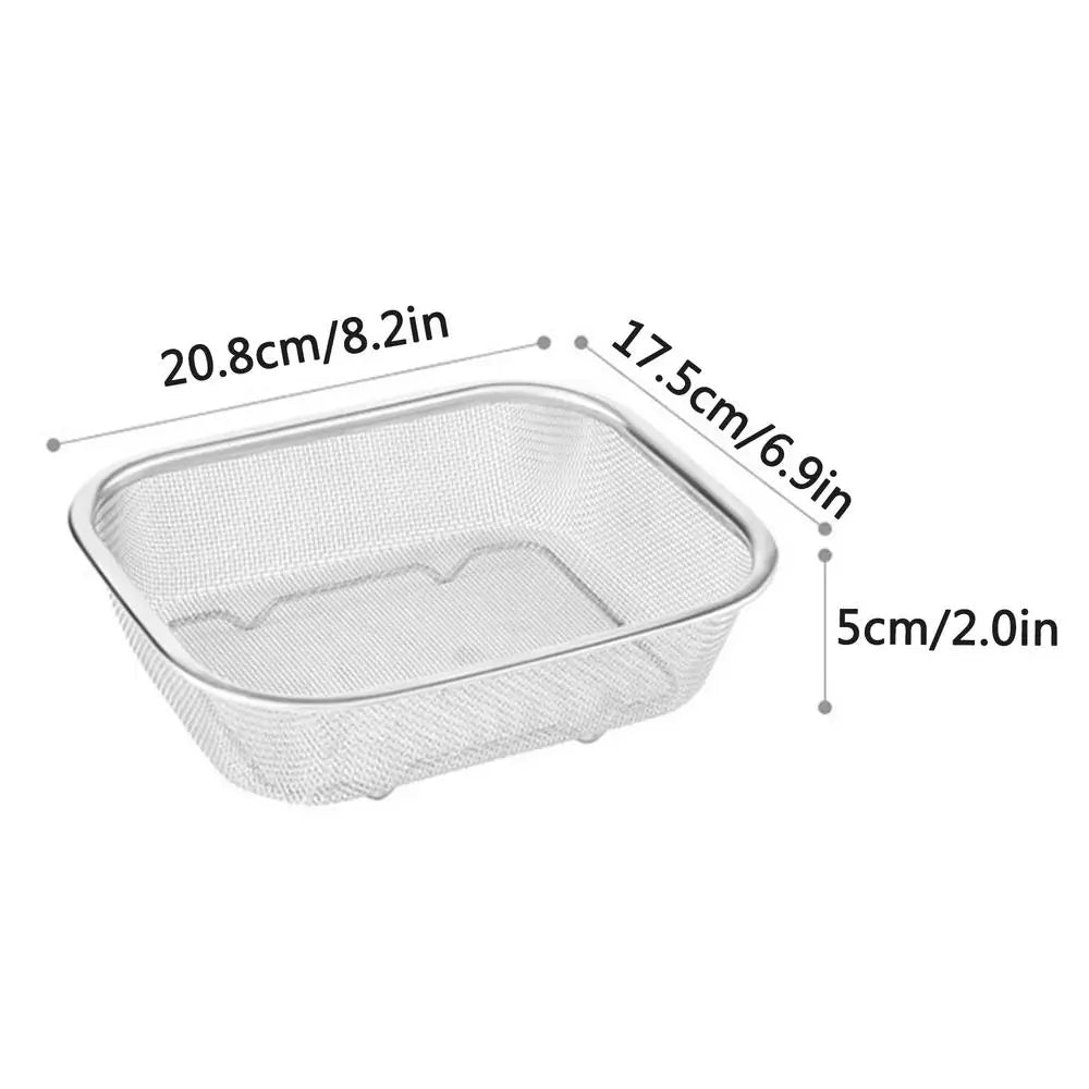 Stainless Steel Fine Mesh Strainer Basket | Rectangle Colander Kitchen Strainer Basket Axl large