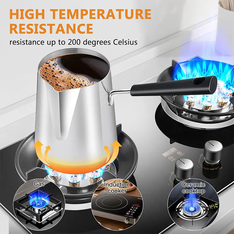 Turkish Coffee Pot – Stainless Steel Milk & Butter Warmer Coffee Pot Warmer Axl