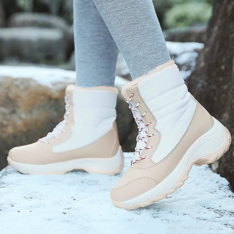 Women's Plush-Lined Wedge Snow Boots – Warm Winter Ankle Boots Winter Snow Boots Axl