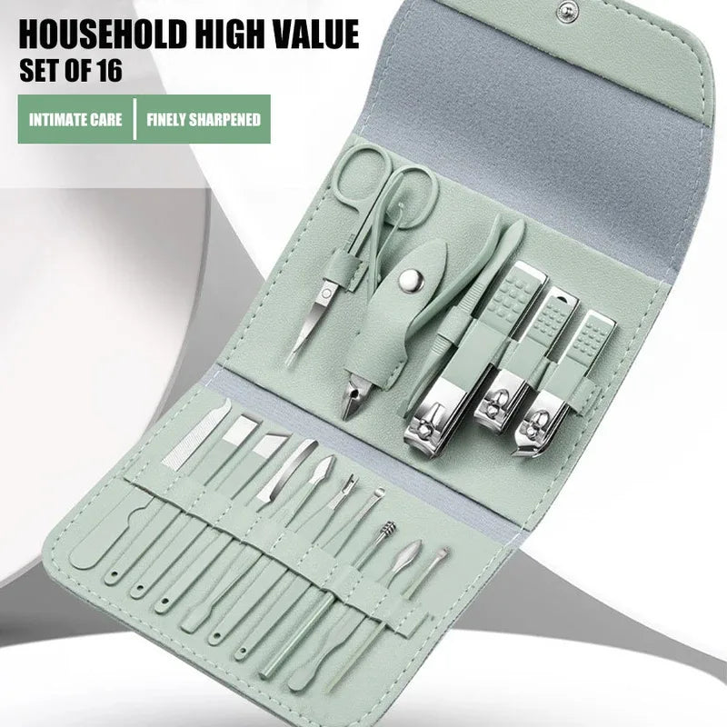 Stainless Steel Nail Clipper Grooming Set with Portable Case Nail Grooming Set Axl