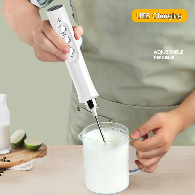 BALASHOV 3-in-1 Rechargeable Electric Milk Frother & Mixer Electric Milk Frother Axl