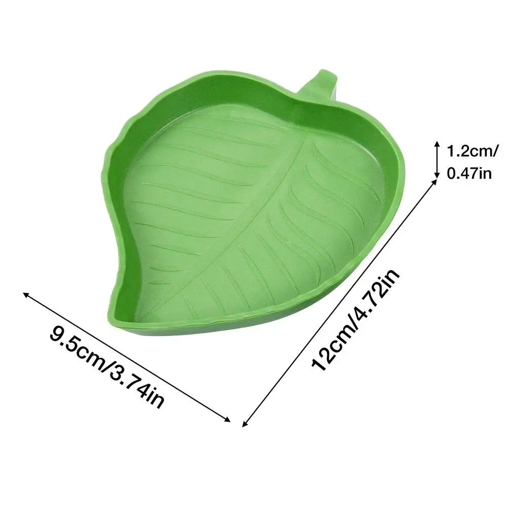 Leaf Shape Reptile Food & Water Bowl – Turtle, Lizard, Gecko Reptile Feeder Bowl Axl Green S