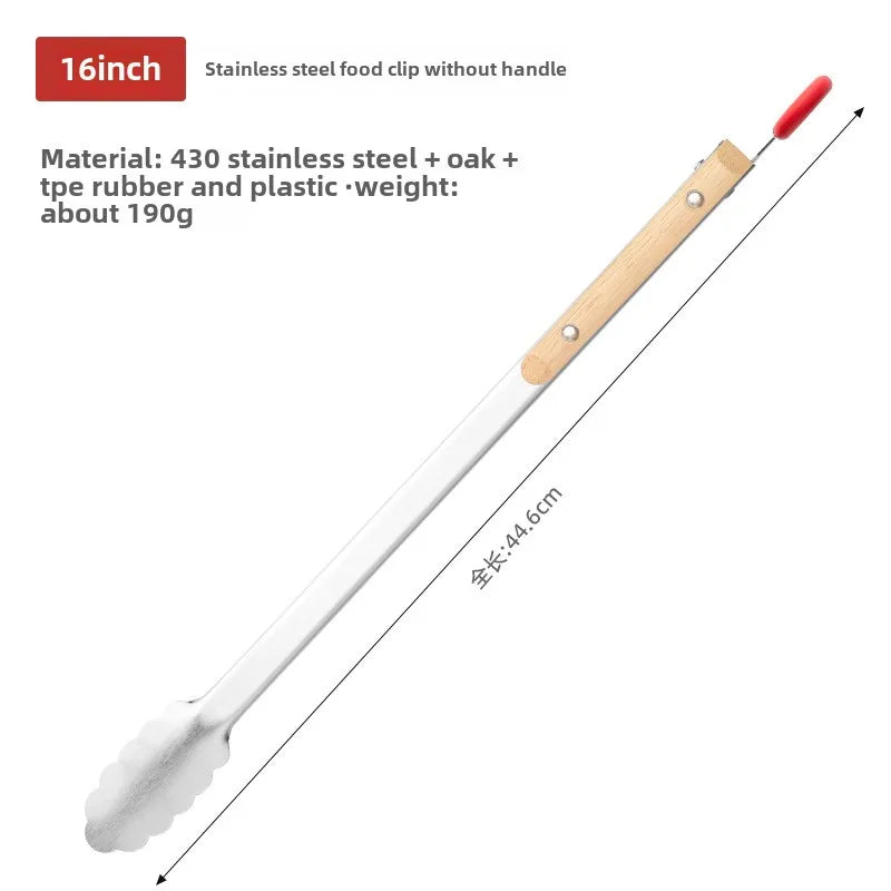 Stainless Steel BBQ Tongs with Heat-Resistant Wooden Handles BBQ Grill Tongs Axl 16 wooden handles re