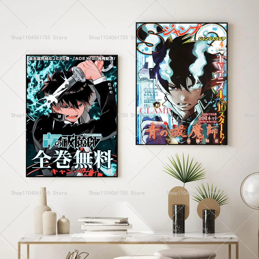 Blue Exorcist Anime Poster – Self-Adhesive Waterproof Wall Art Anime Wall Poster Axl