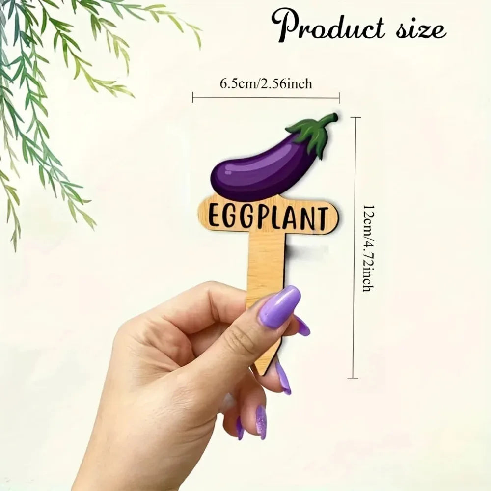 Wooden Vegetable Garden Signs – T-Shape Plant Labels Set Garden Plant Labels Axl