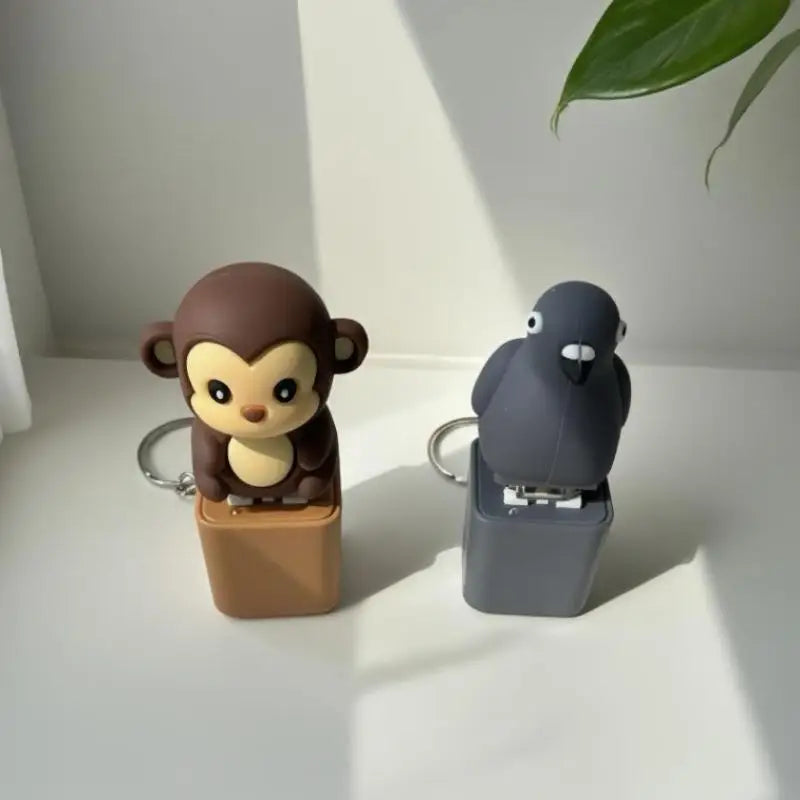 Animal Fidget Keychain with LED Light – Monkey Donkey Pigeon Goat Fidget Keychain Axl