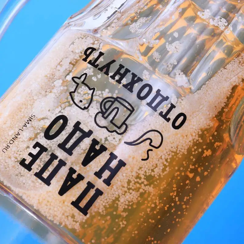 400ml Novelty Fake Beer Mug – Double Wall Clear Plastic Cup Novelty Party Cup Axl